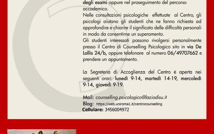 Locandina Centro di Counselling Psicologico